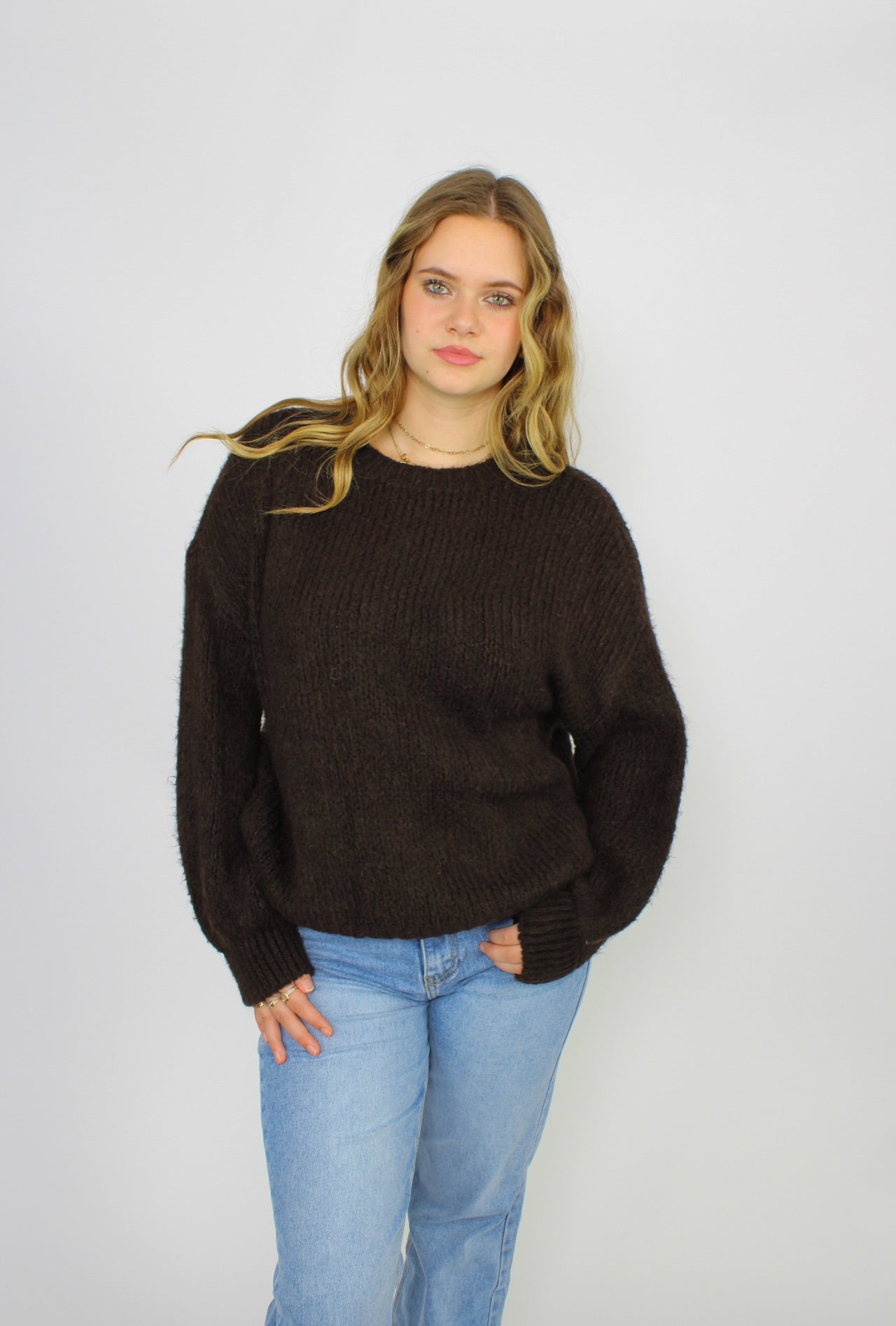 KEEP ME WARM KNIT - DARK BROWN