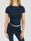POSY SHORT SLEEVE TOP - NAVY