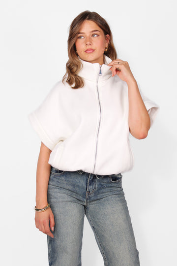 ZIPPER SLEEVELESS HOODIE