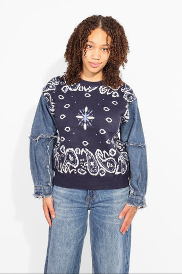 BANDANA DENIM KNIT