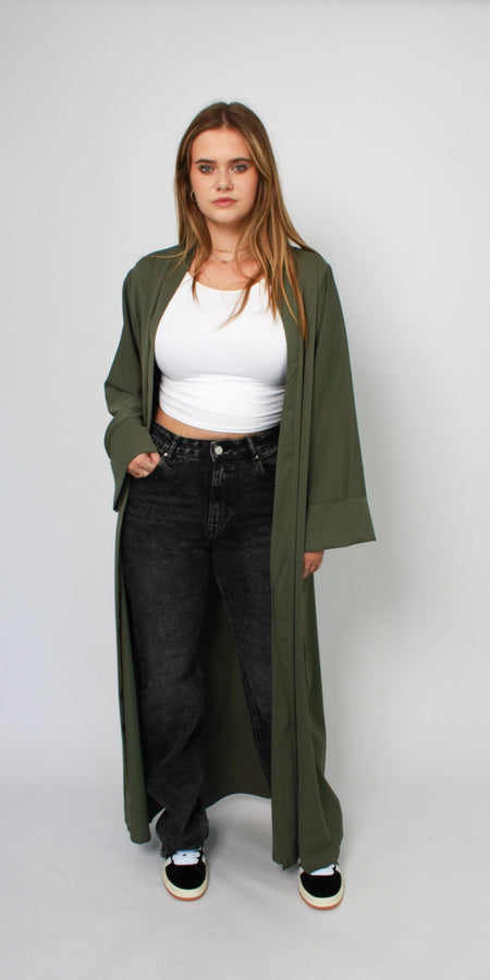 SILKY KIMONO - ARMY GREEN