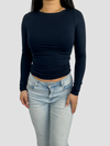 POSY LONG SLEEVE TOP - NAVY