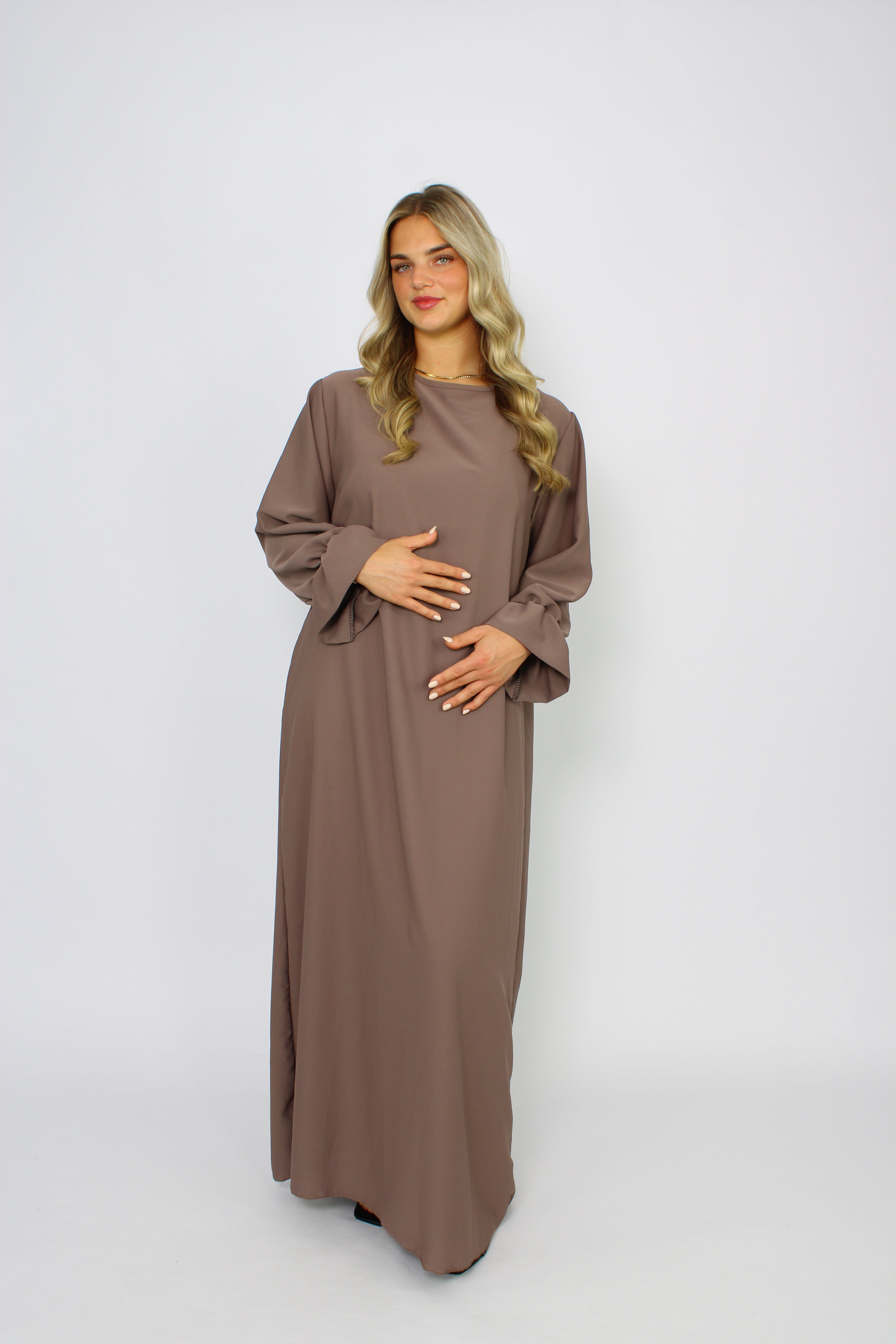 BEYZA SILKY DRESS - TAUPE