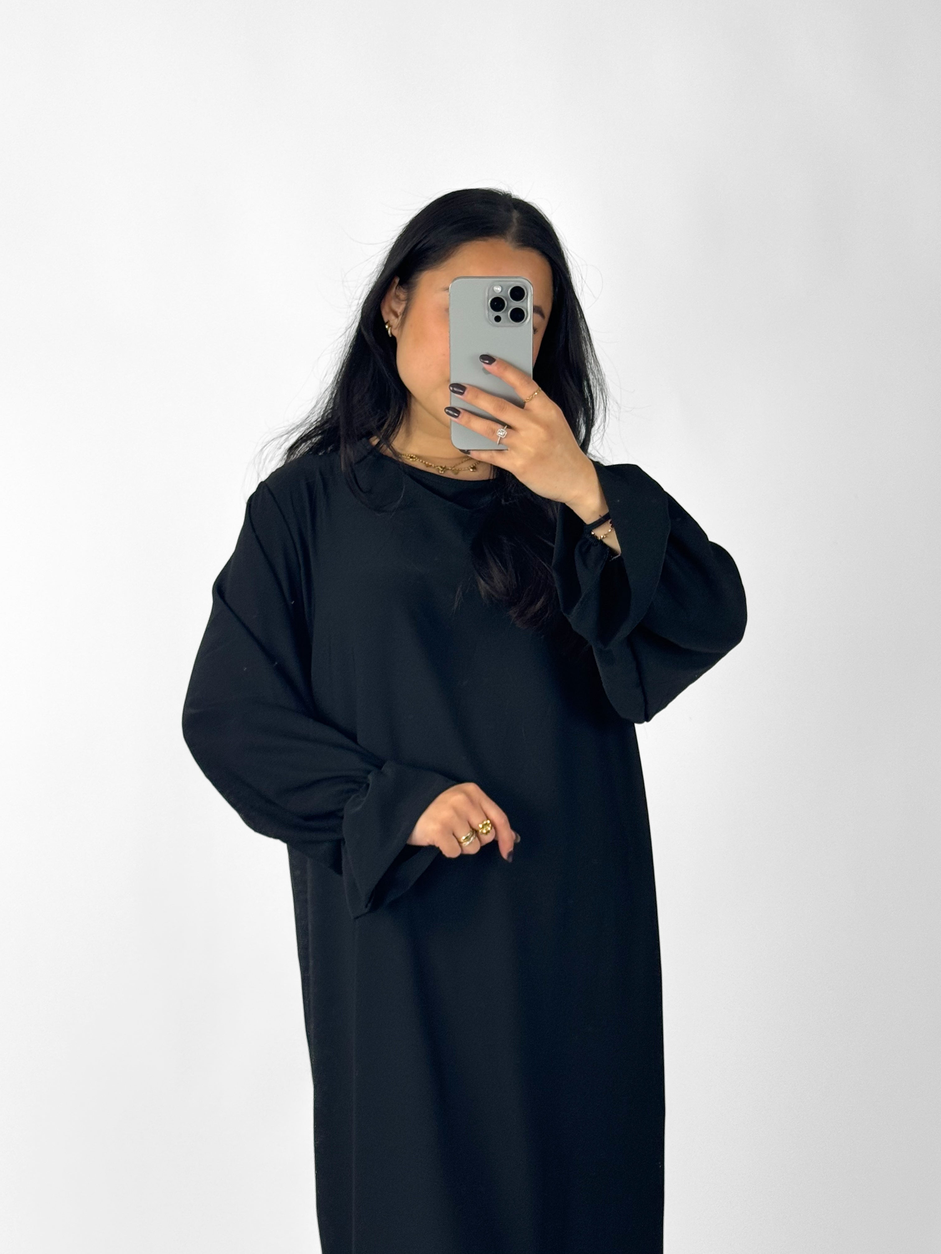 BEYZA SILKY DRESS - BLACK