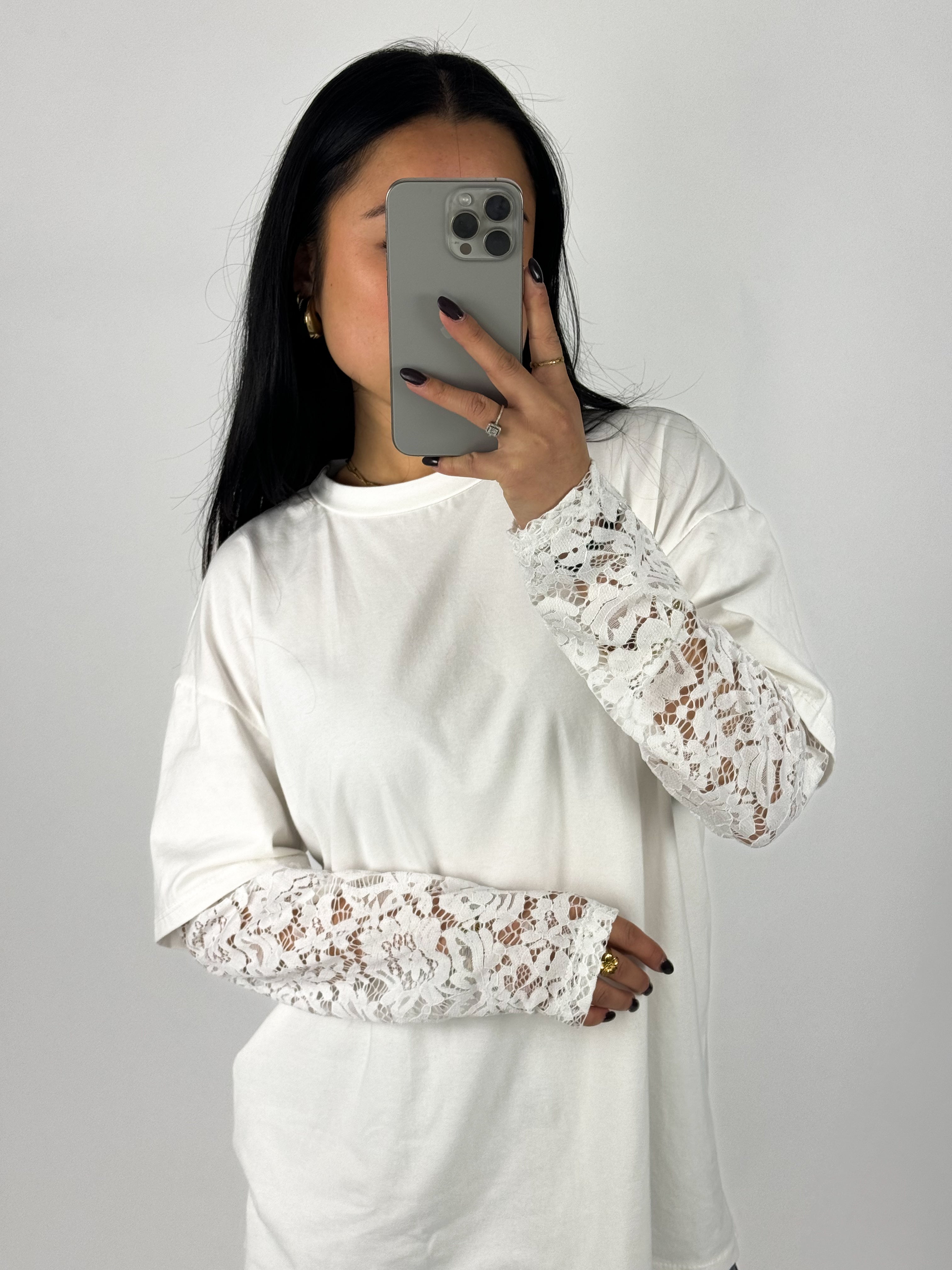 LACE TEE - WHITE