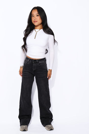 MID WAIST WIDE LEG JEANS 6320-13