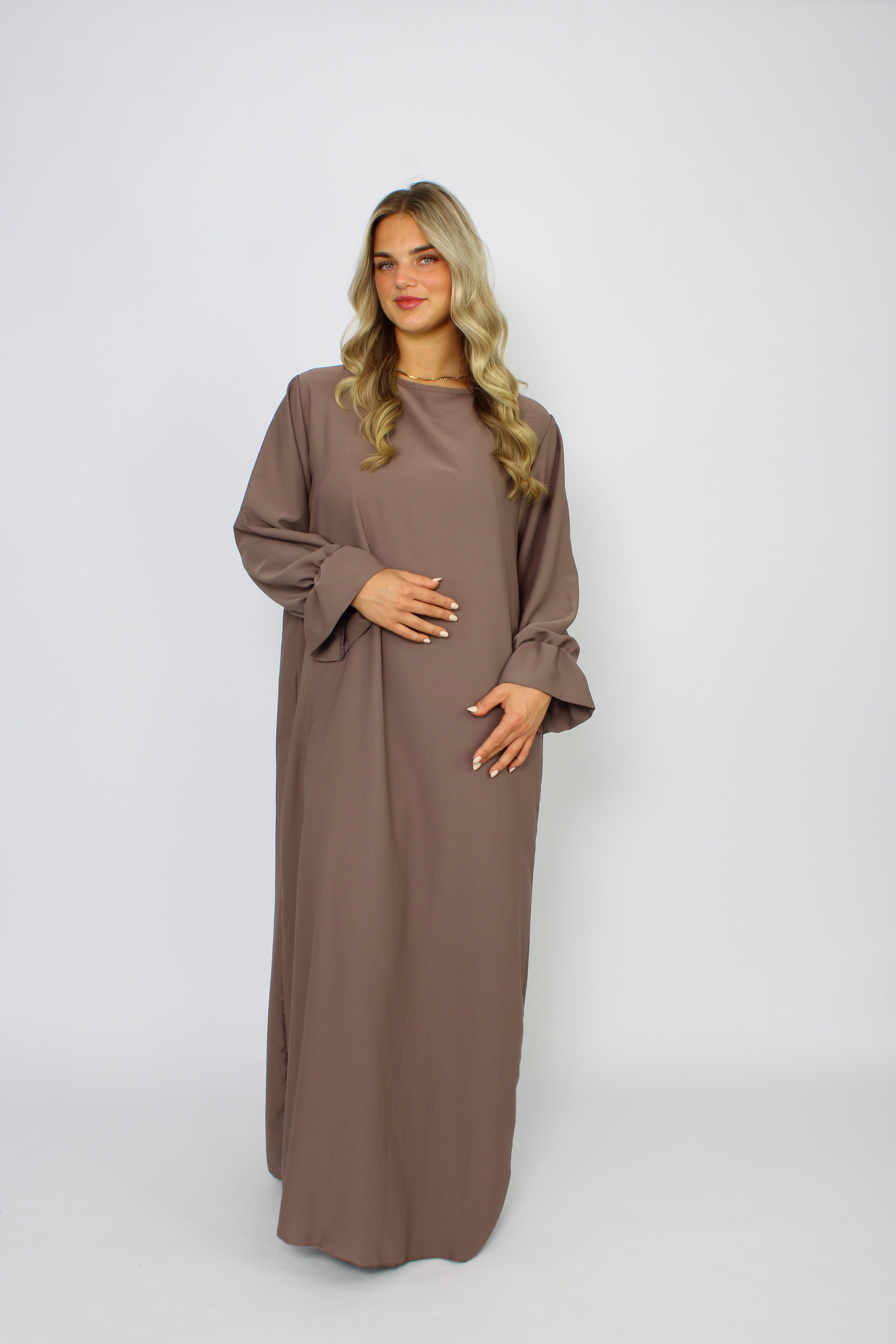 BEYZA SILKY DRESS - TAUPE