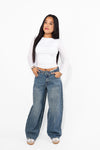 ''PETITE'' BALLOON FOLD OVER JEANS 1645