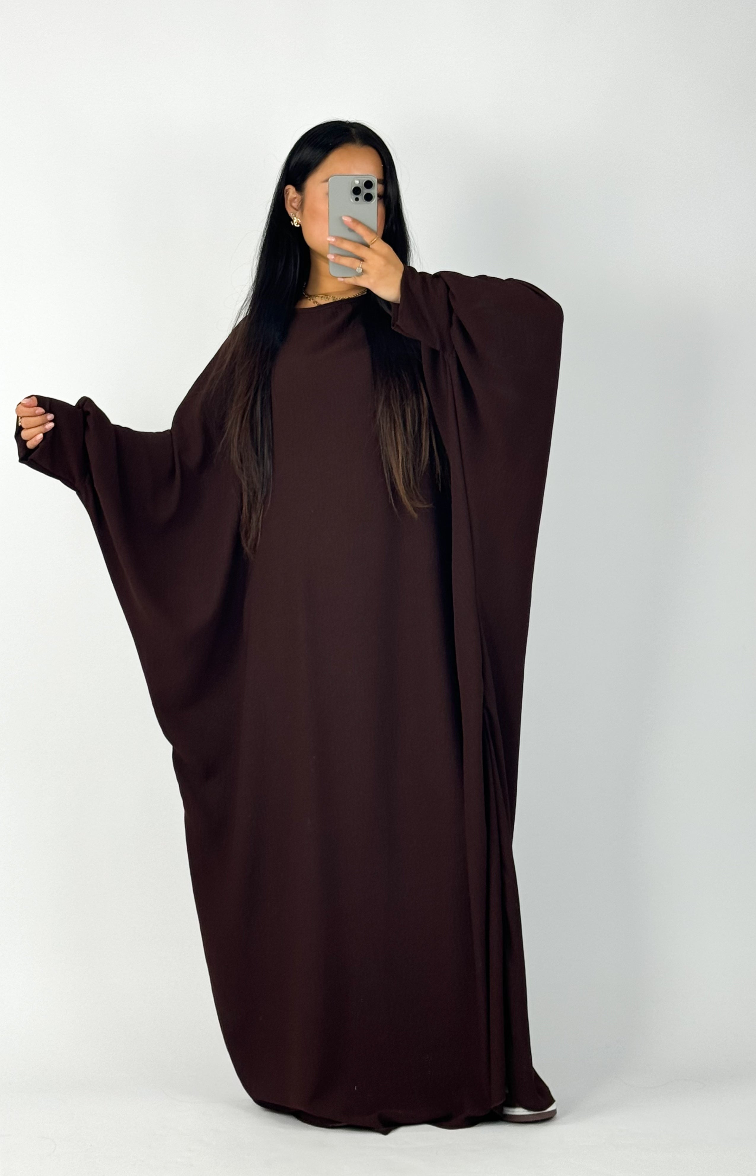 RIMA DRESS - DARK BROWN