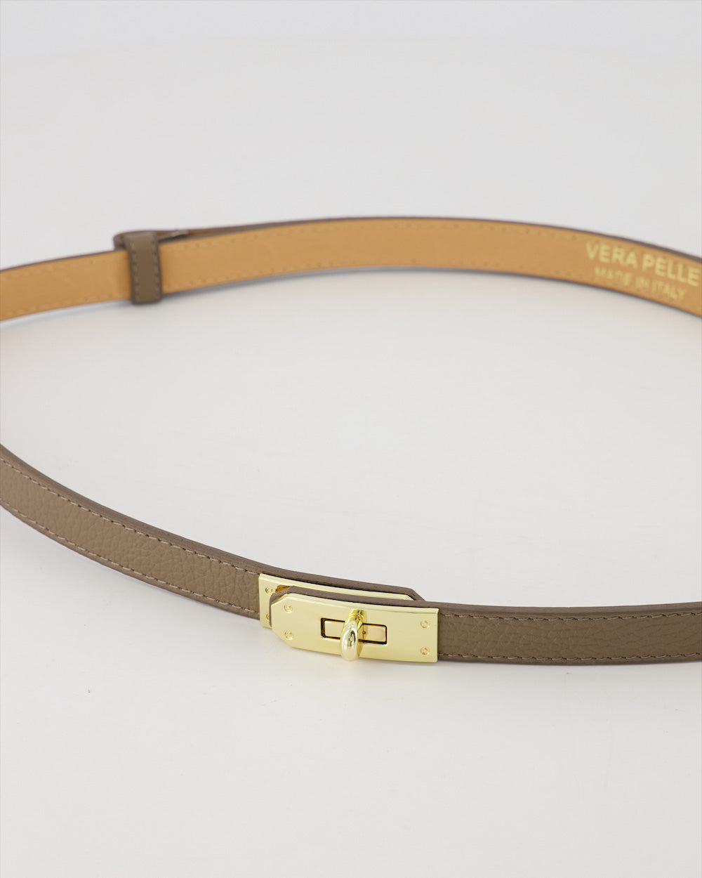REAL LEATHER BELT - TAUPE