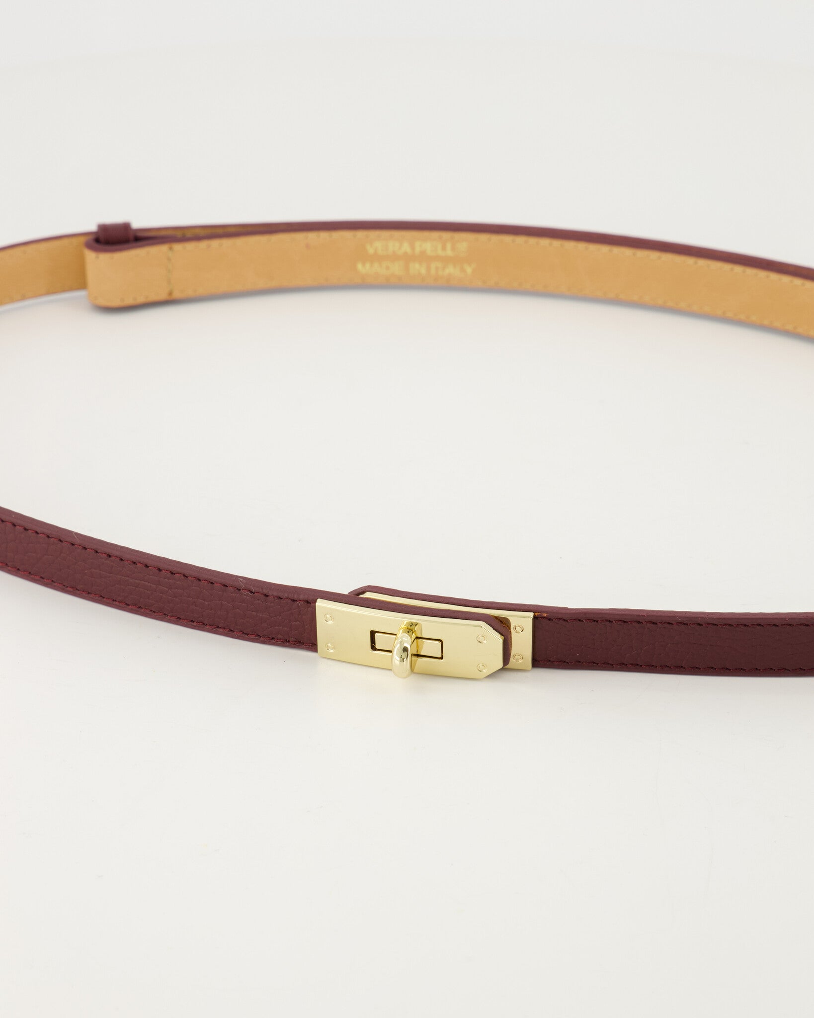 REAL LEATHER BELT - BORDEAUX