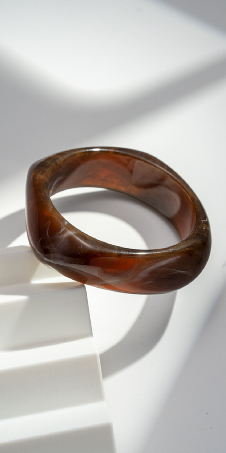 CHUNKY RESIN BANGLE - BROWN
