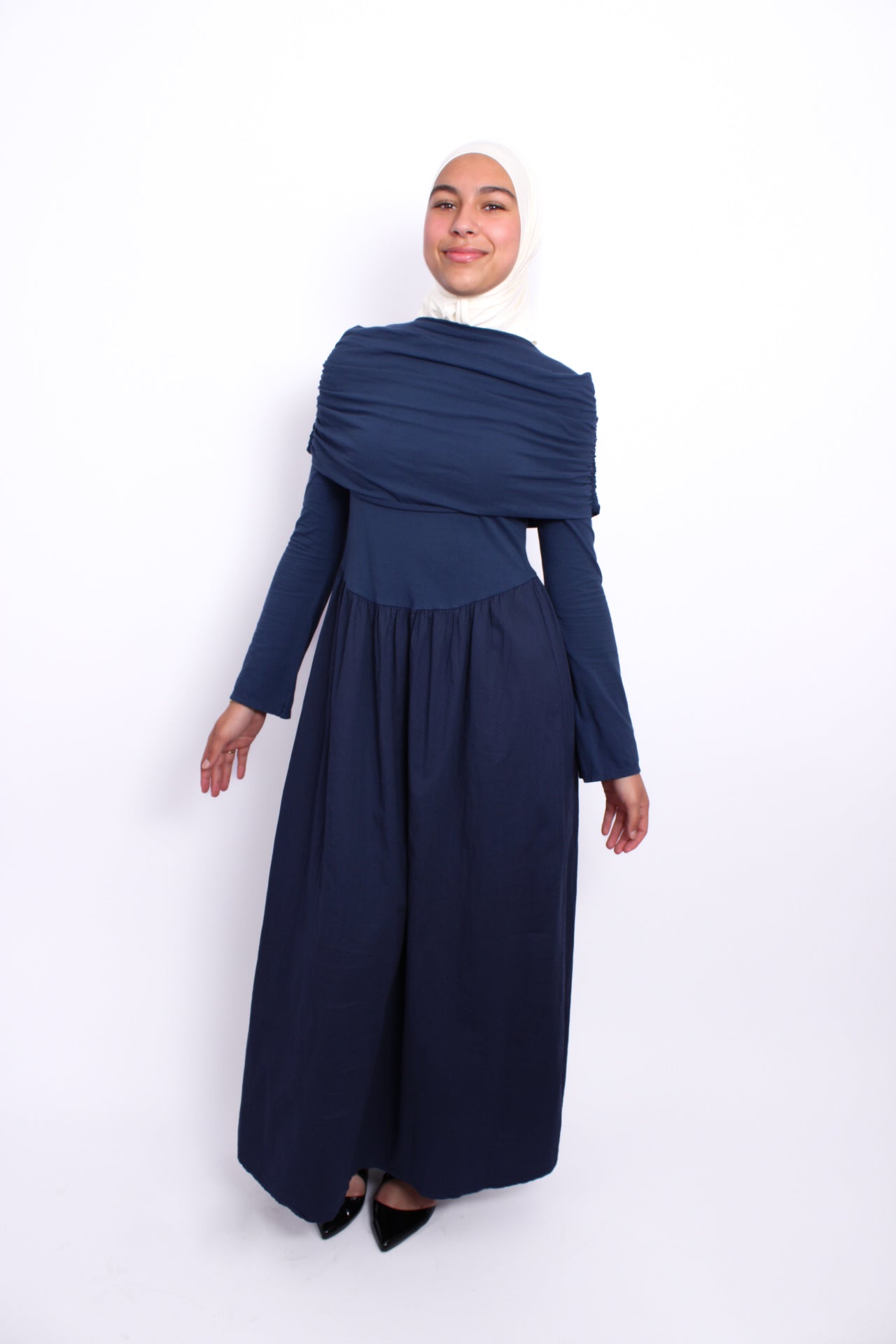 AYA OFF SHOULDER DRESS - NAVY