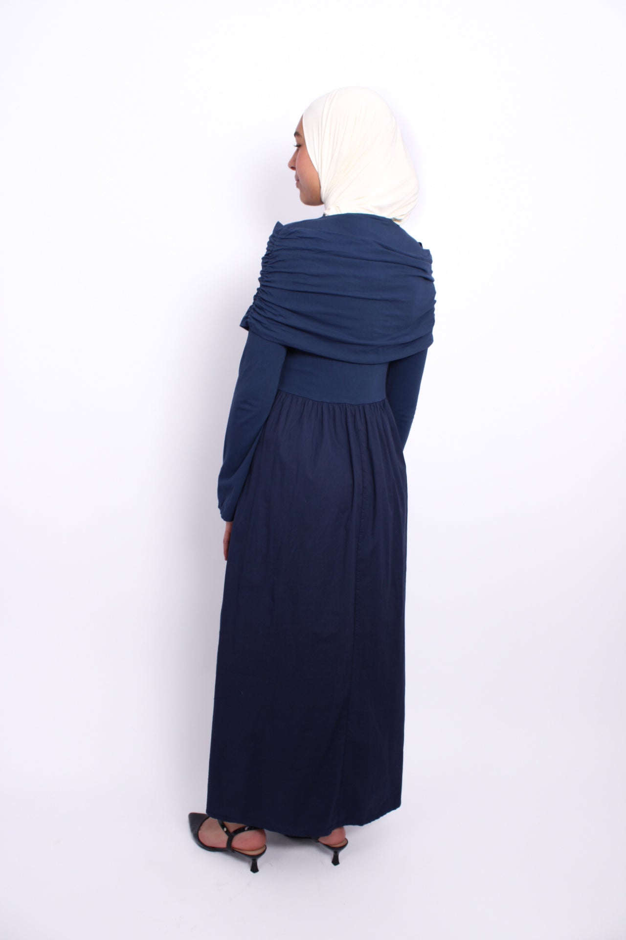AYA OFF SHOULDER DRESS - NAVY