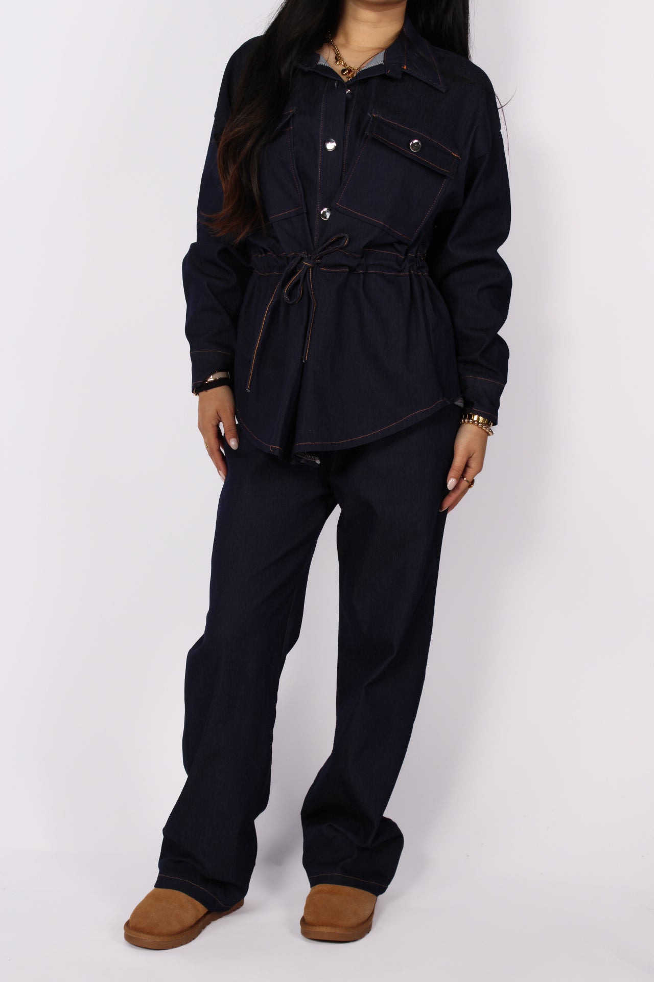 DOUBLE DENIM VIBE SET - DARK DENIM