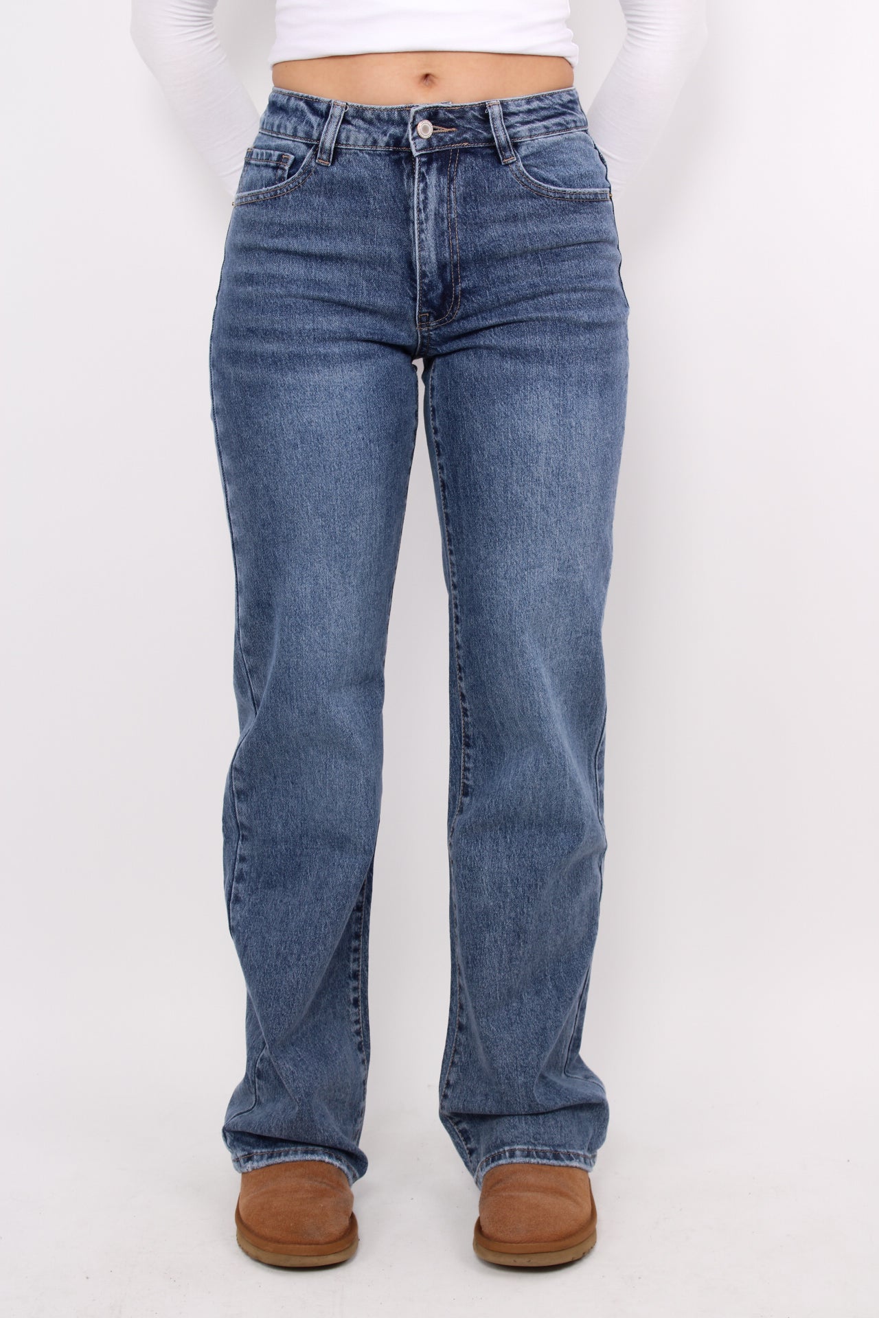 ''TALL'' MID WAIST STRAIGHT LEG JEANS 6270-5 - MID DENIM