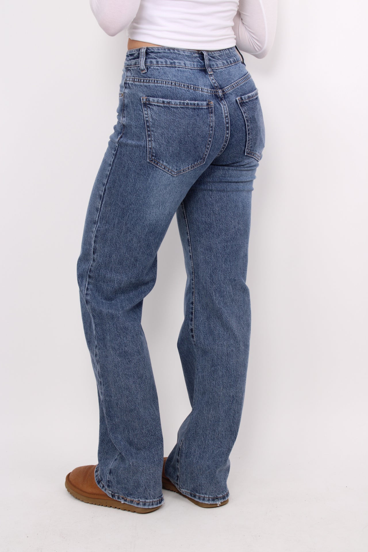 ''TALL'' MID WAIST STRAIGHT LEG JEANS 6270-5 - MID DENIM
