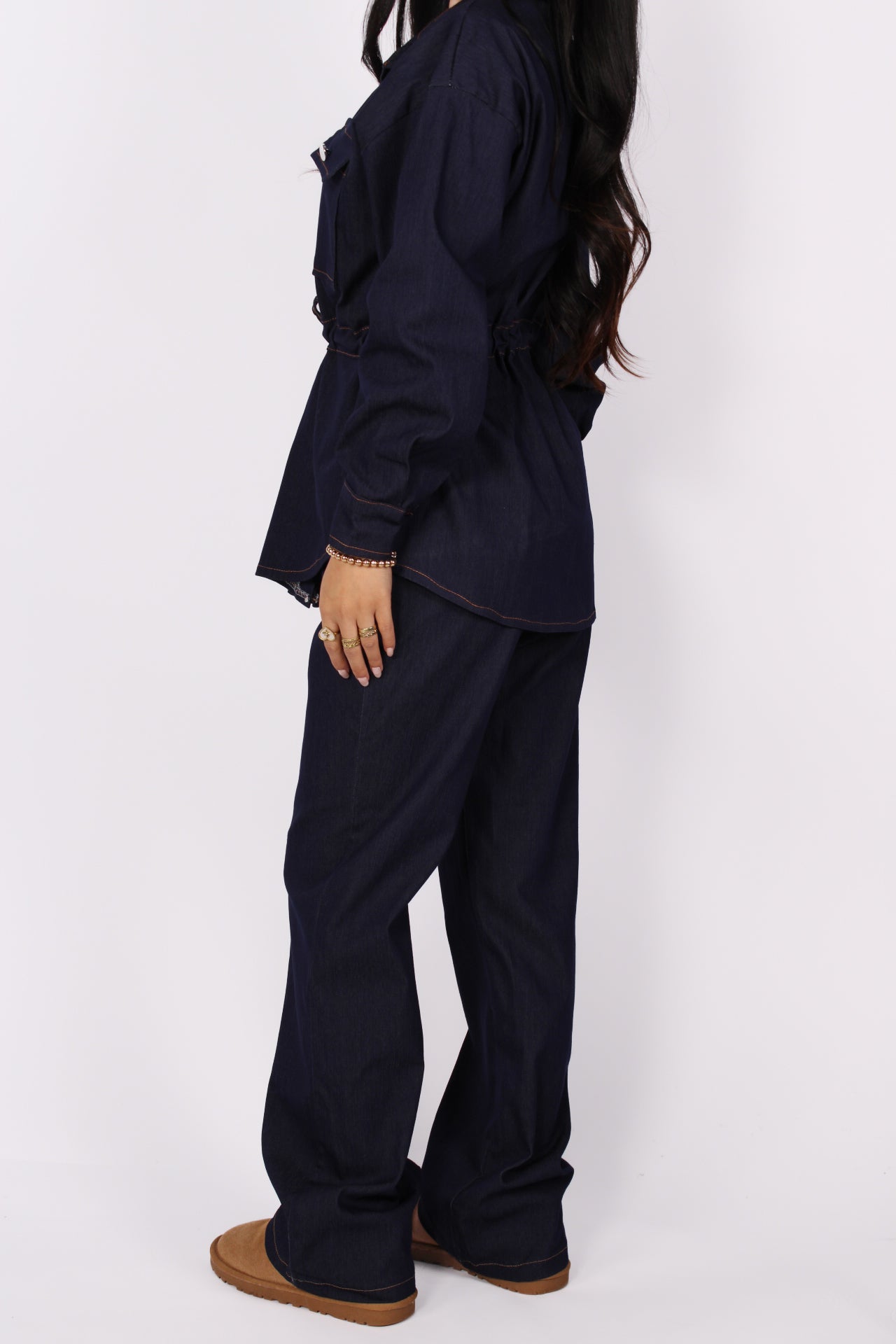 DOUBLE DENIM VIBE SET - DARK DENIM