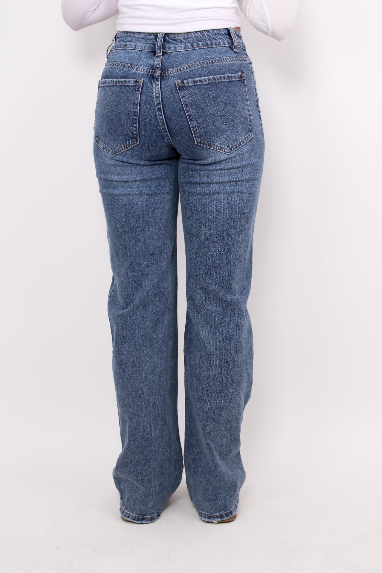 ''TALL'' MID WAIST STRAIGHT LEG JEANS 6270-5 - MID DENIM