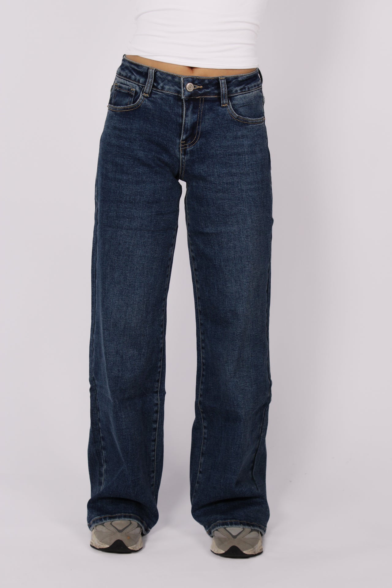 WIDE LEG LOW WAIST JEANS 339-9 - MID DENIM