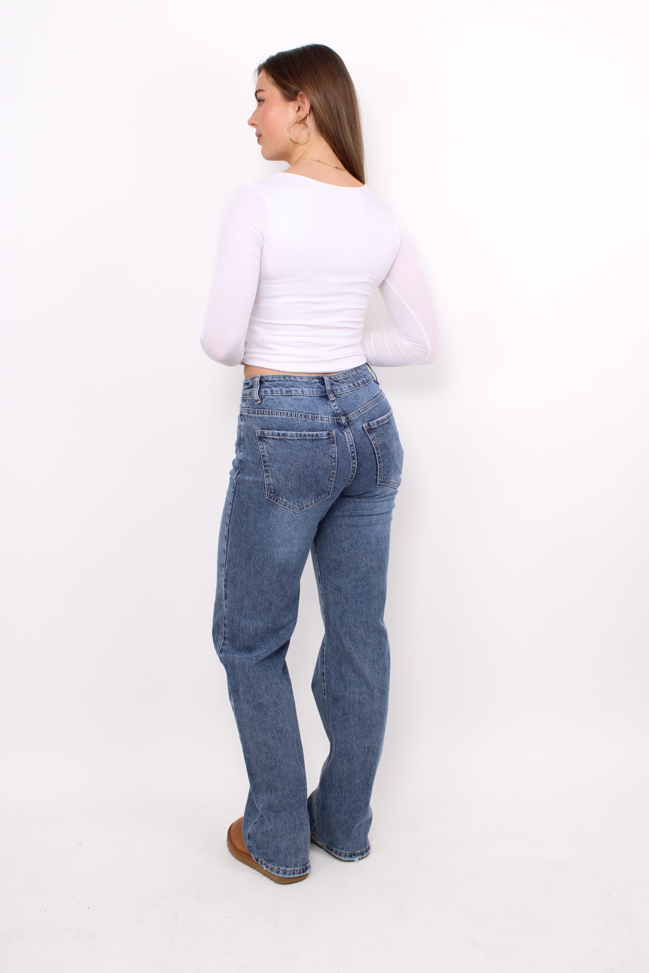''TALL'' MID WAIST STRAIGHT LEG JEANS 6270-5 - MID DENIM