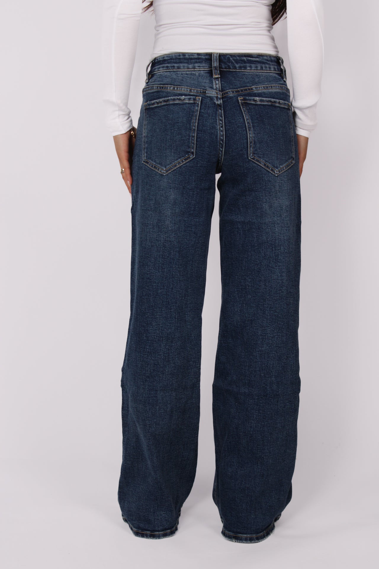 WIDE LEG LOW WAIST JEANS 339-9 - MID DENIM