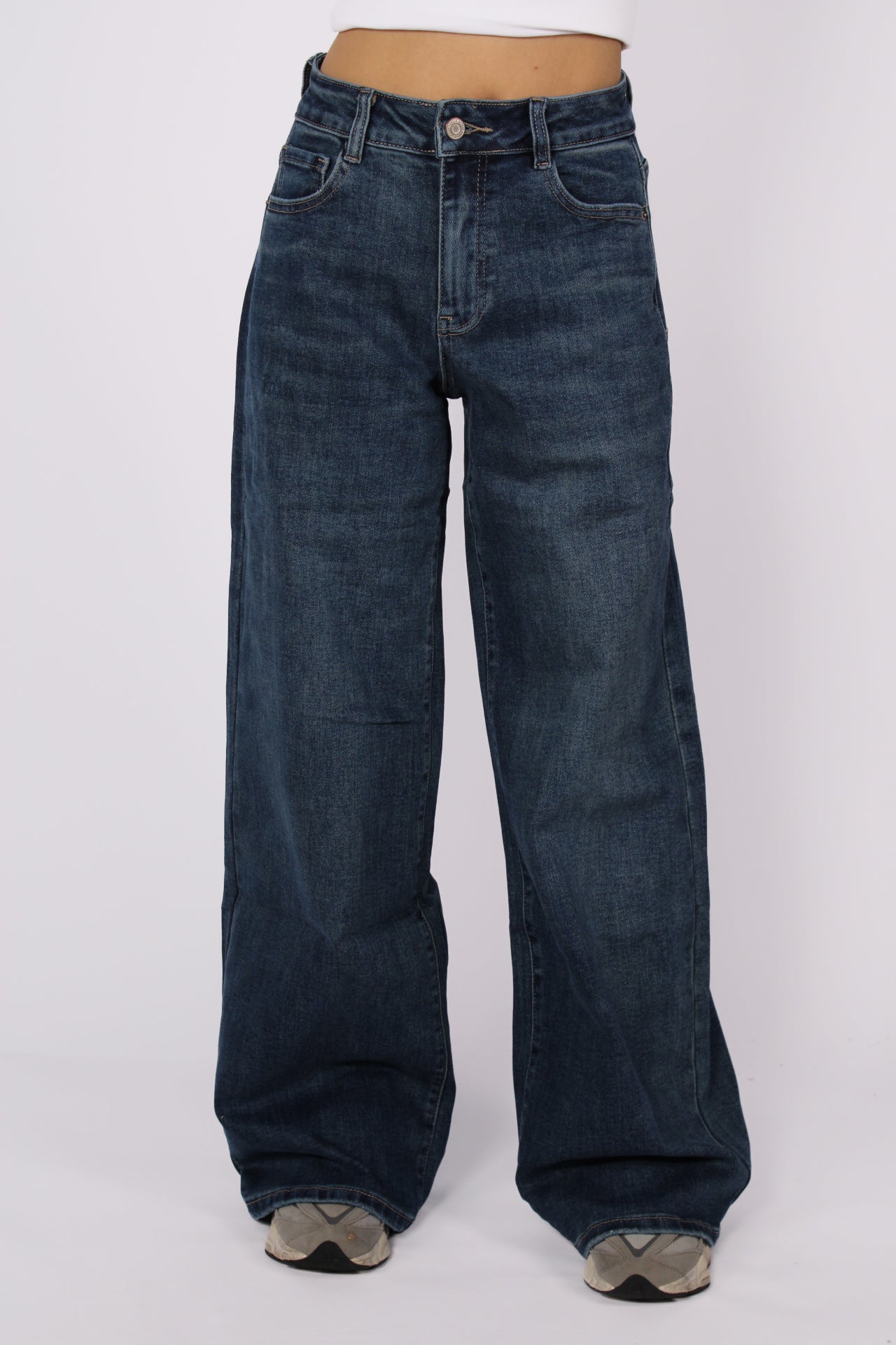 WIDE LEG JEANS 323-8 - MID DENIM