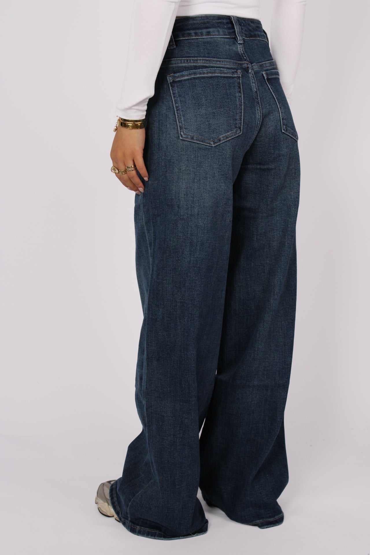 WIDE LEG JEANS 323-8 - MID DENIM