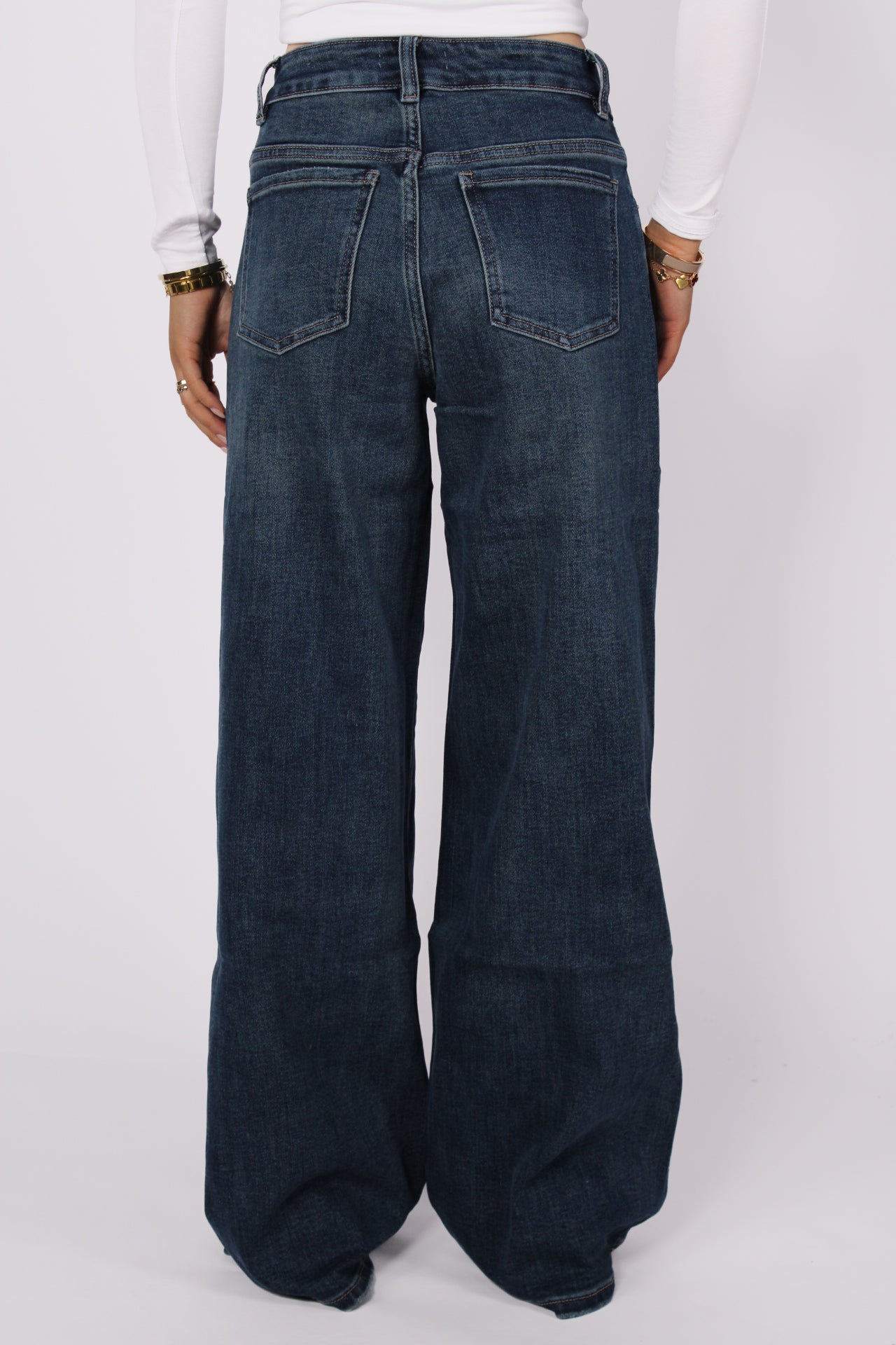 WIDE LEG JEANS 323-8 - MID DENIM