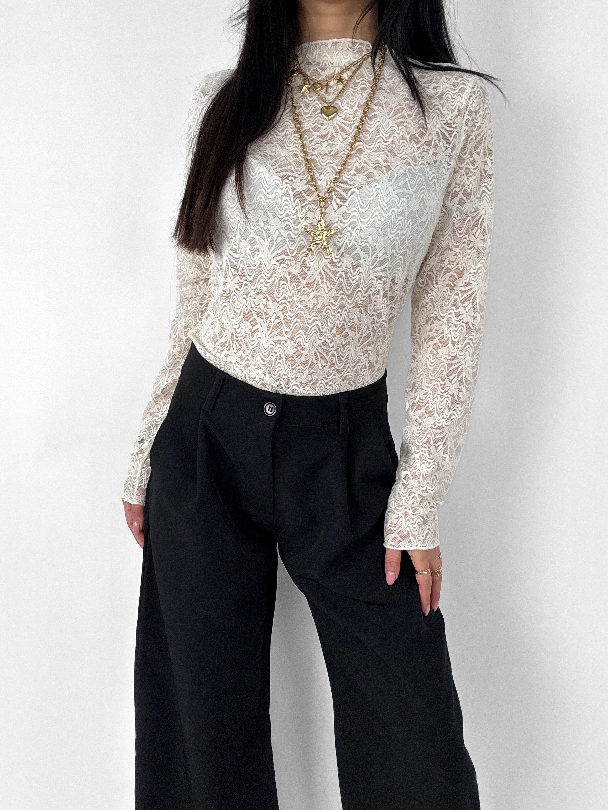 MILEY LACE TOP - BEIGE