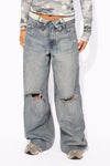 FOLD OVER WIDE LEG JEANS 5002
