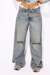 FOLD OVER WIDE LEG JEANS 5002