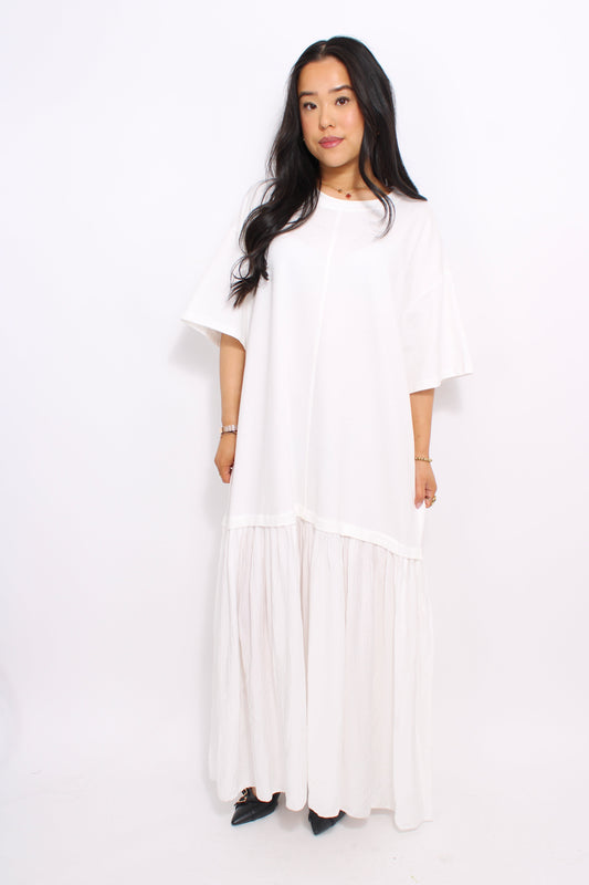 SOFT COTTON DRESS - WHITE