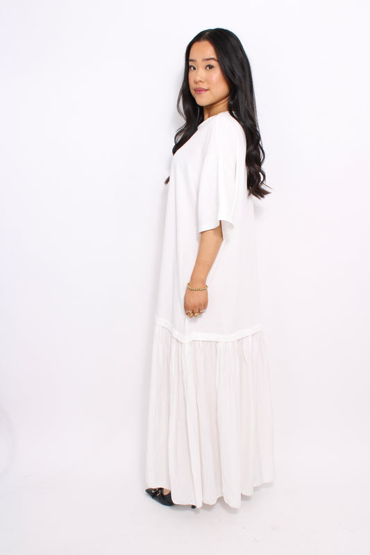 SOFT COTTON DRESS - WHITE