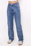 ''PETITE'' STRAIGHT LEG JEANS 0096-2- MID DENIM