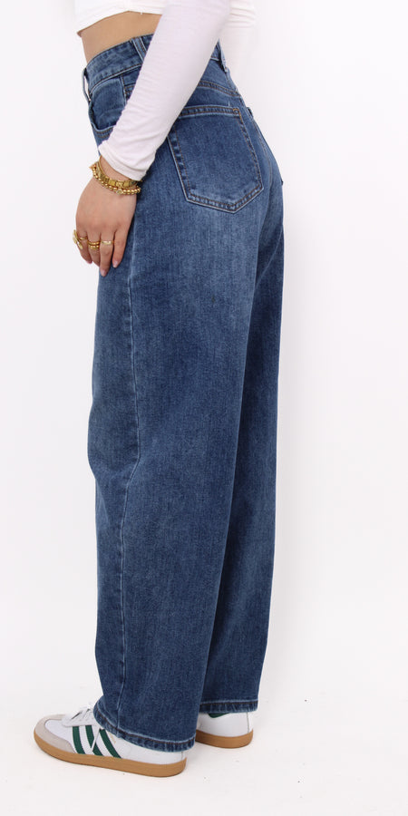 ''PETITE'' BALLOON JEANS 0023-2 - MID DENIM
