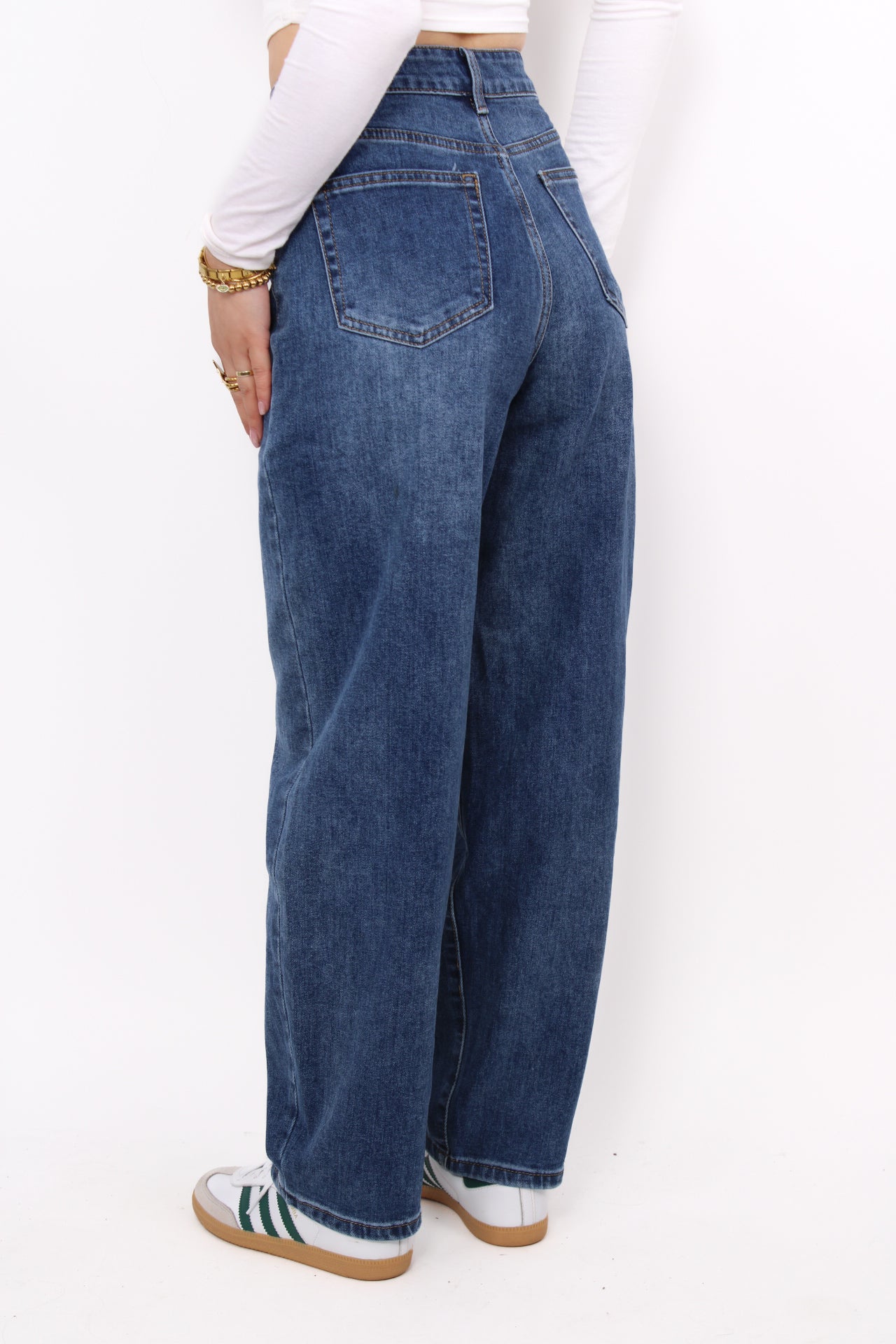 ''PETITE'' BALLOON JEANS 0023-2 - MID DENIM