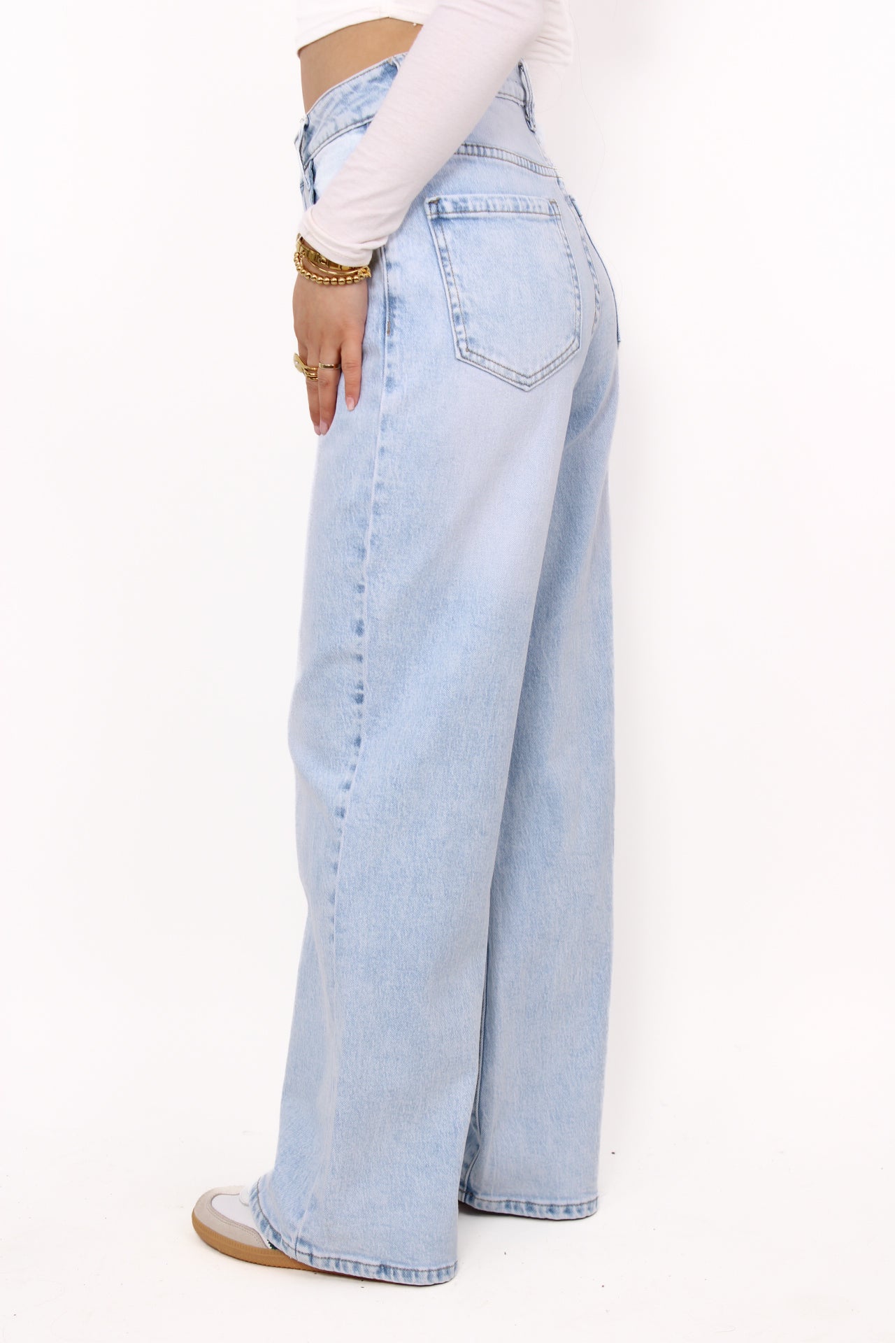 ''PETITE'' WIDE LEG JEANS 0059-11 - LIGHT DENIM