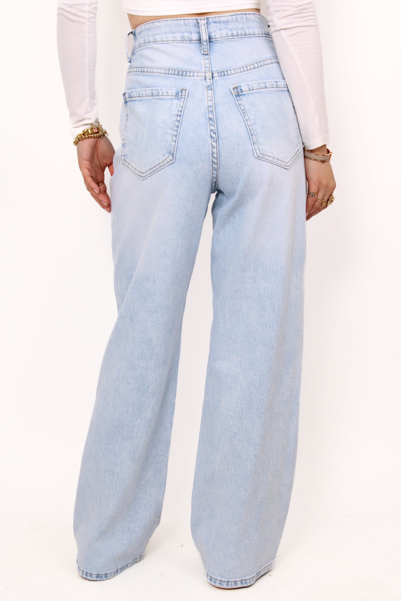 ''PETITE'' WIDE LEG JEANS 0059-11 - LIGHT DENIM