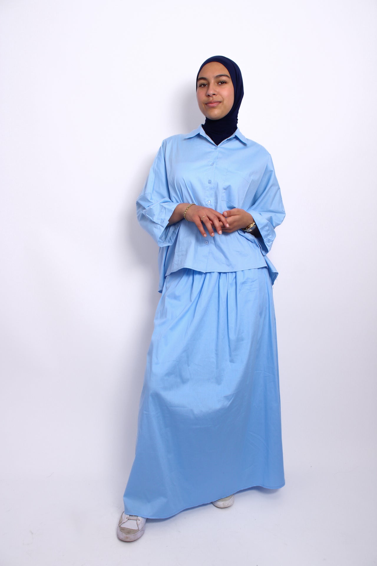 OCEAN BREEZE MAXI SKIRT - BLUE