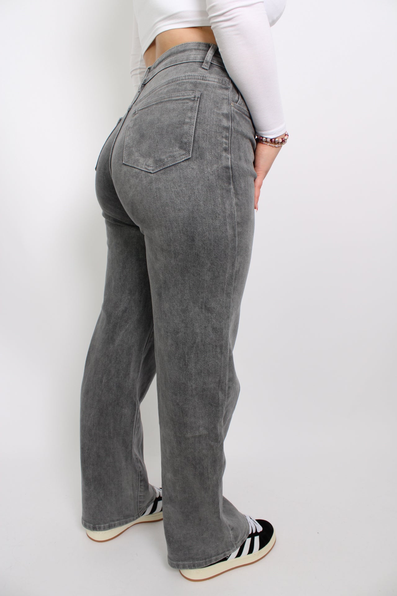 ''PLUSSIZE'' WIDE LEG JEANS 871 - GREY