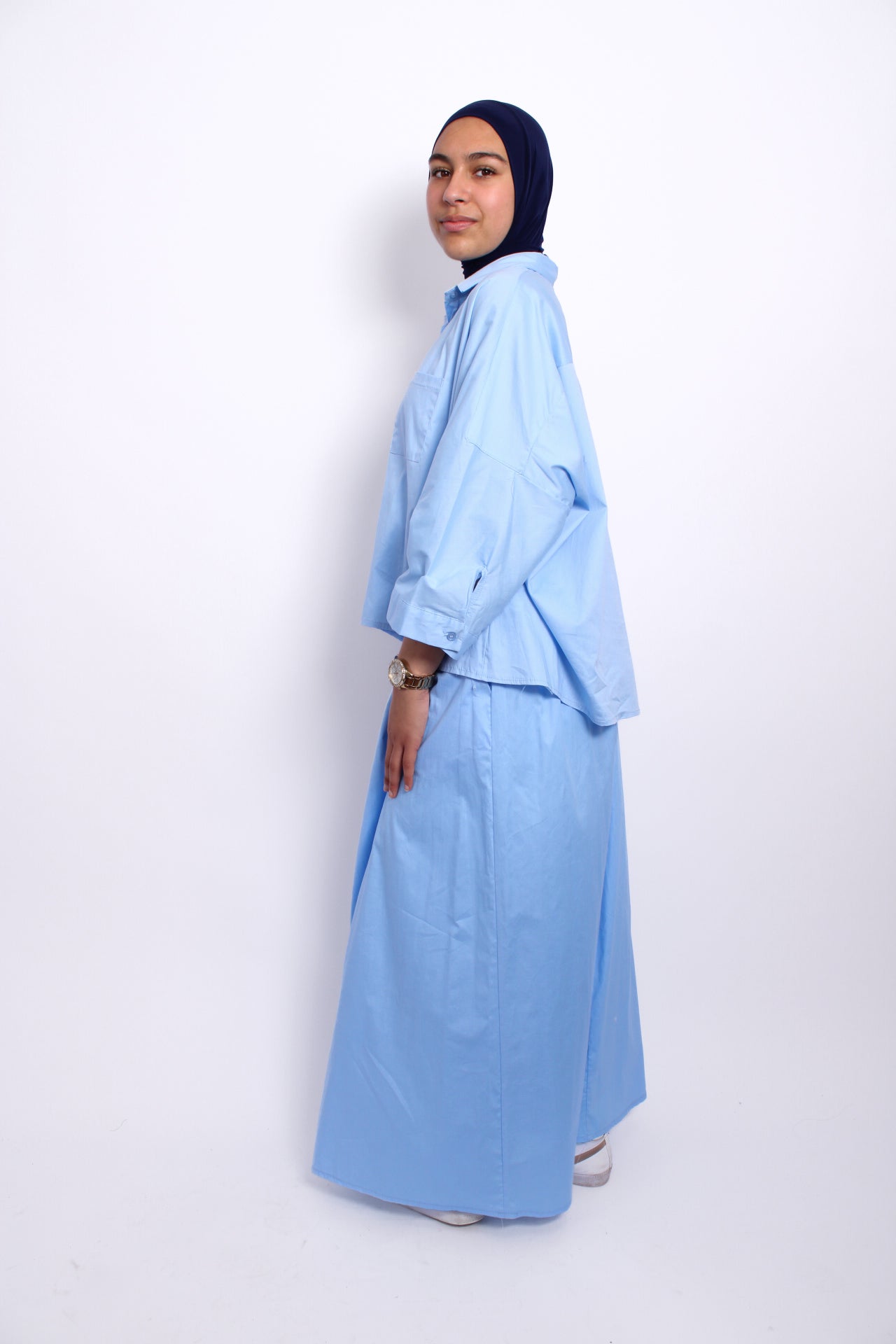 OCEAN BREEZE MAXI SKIRT - BLUE