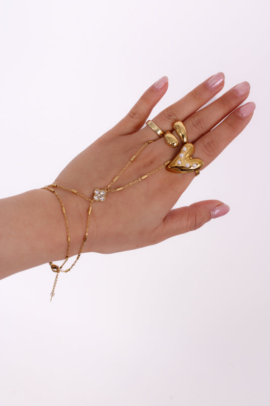 HAND CHAIN CLOVER - GOLD
