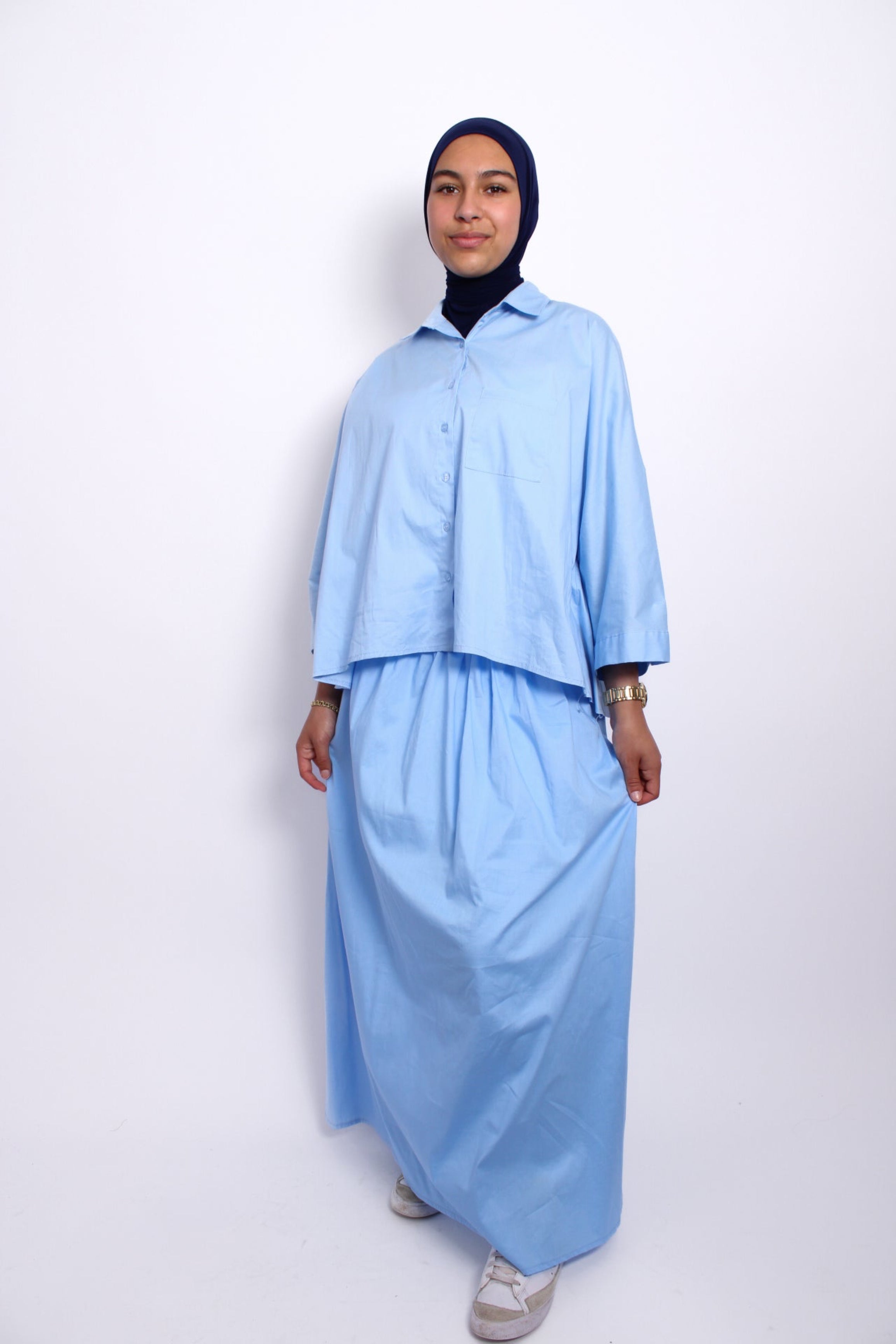 OCEAN BREEZE MAXI SKIRT - BLUE