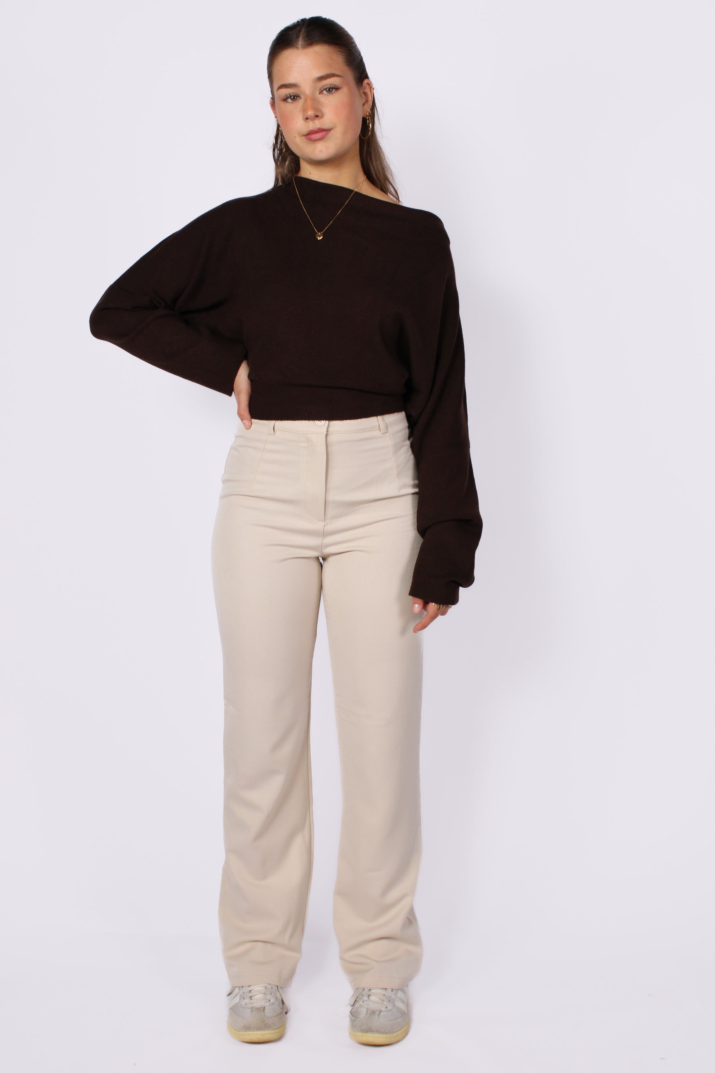 STRAIGHT LEG TROUSER - CREME