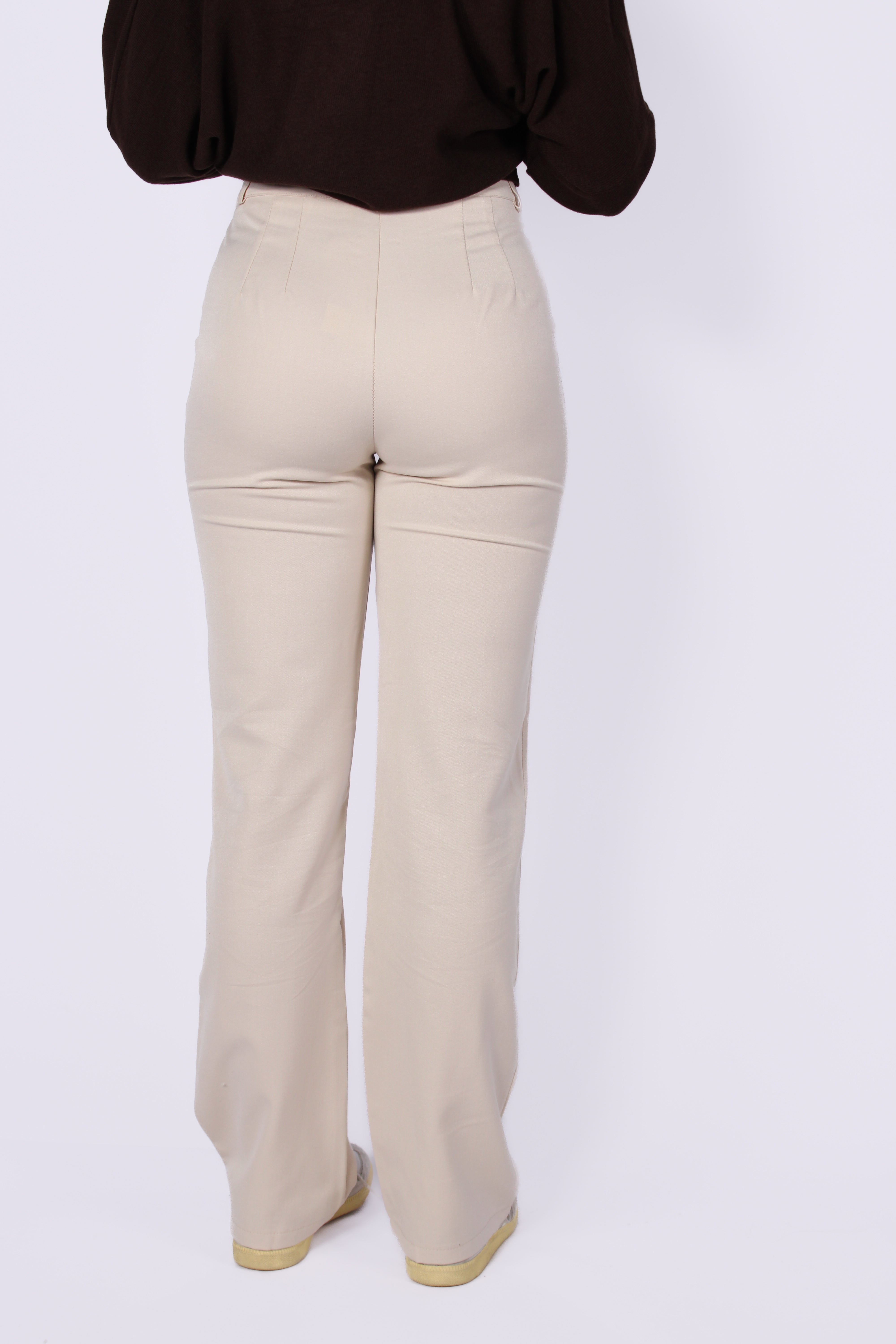 STRAIGHT LEG TROUSER - CREME