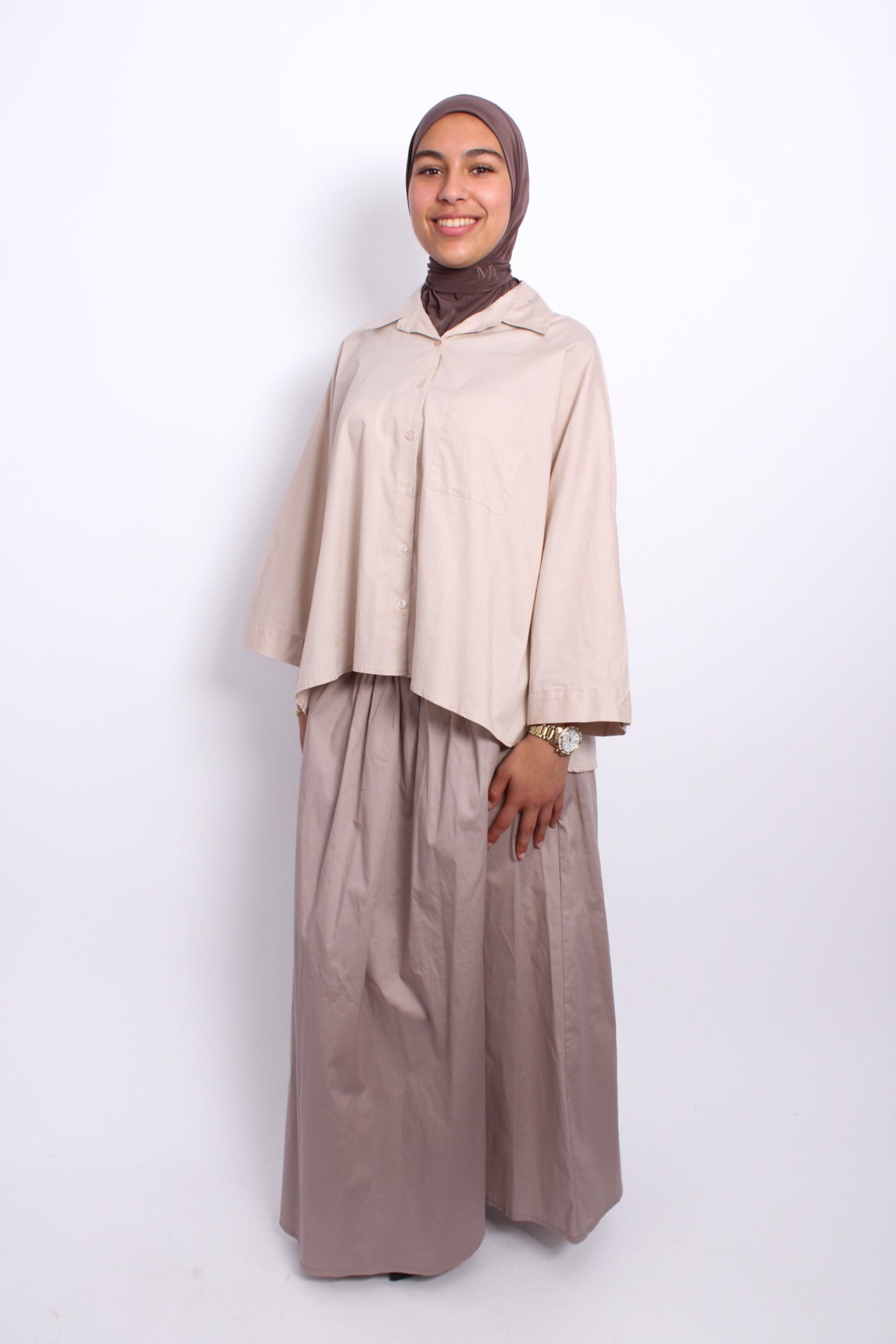 OCEAN BREEZE MAXI SKIRT - TAUPE