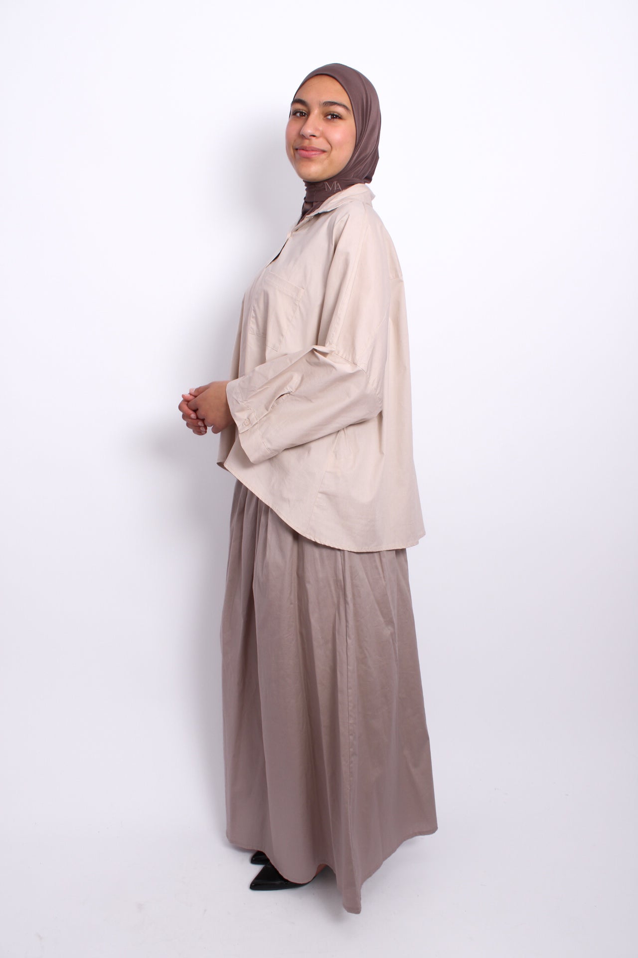 OCEAN BREEZE MAXI SKIRT - TAUPE