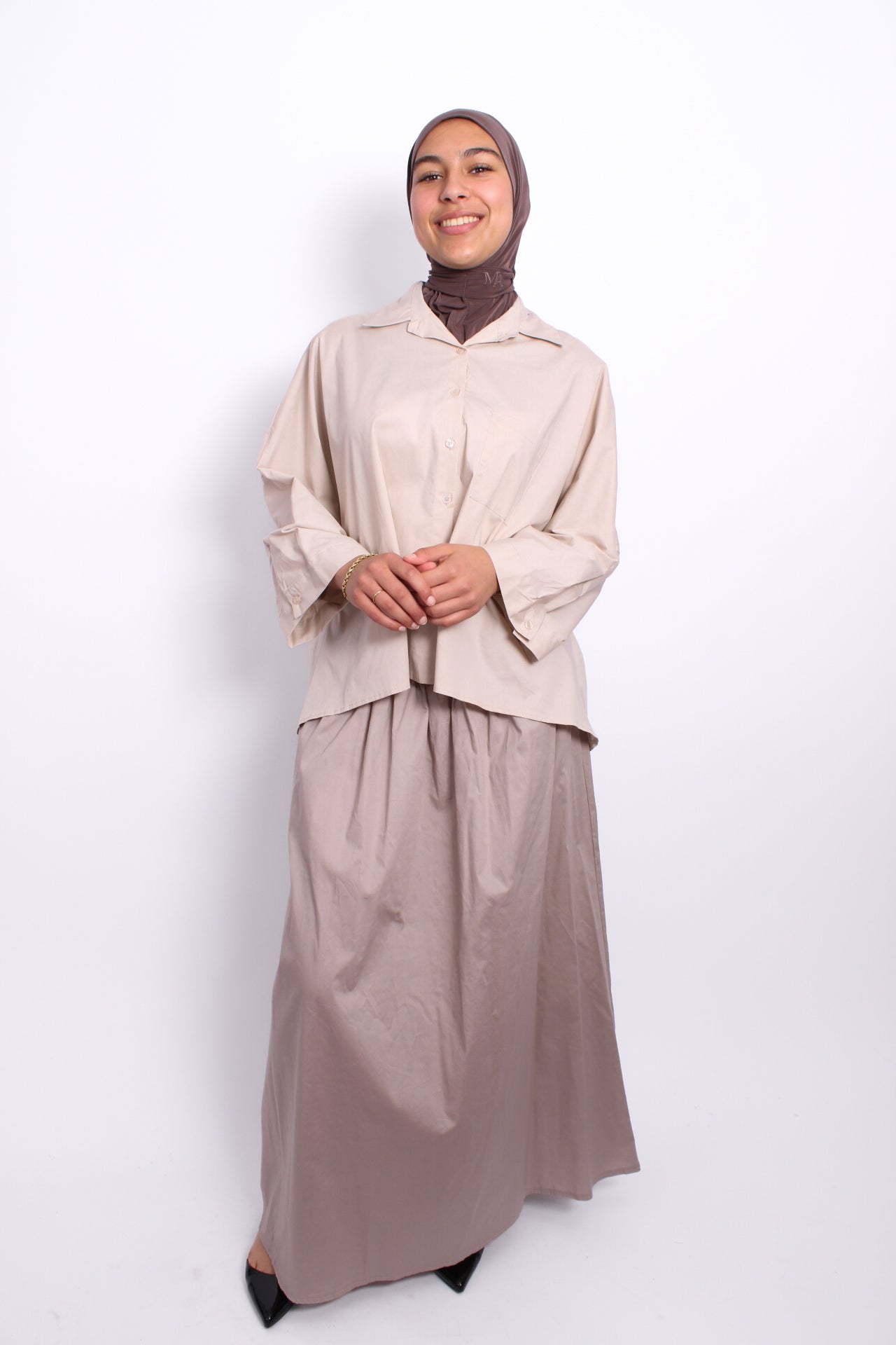 OCEAN BREEZE MAXI SKIRT - TAUPE