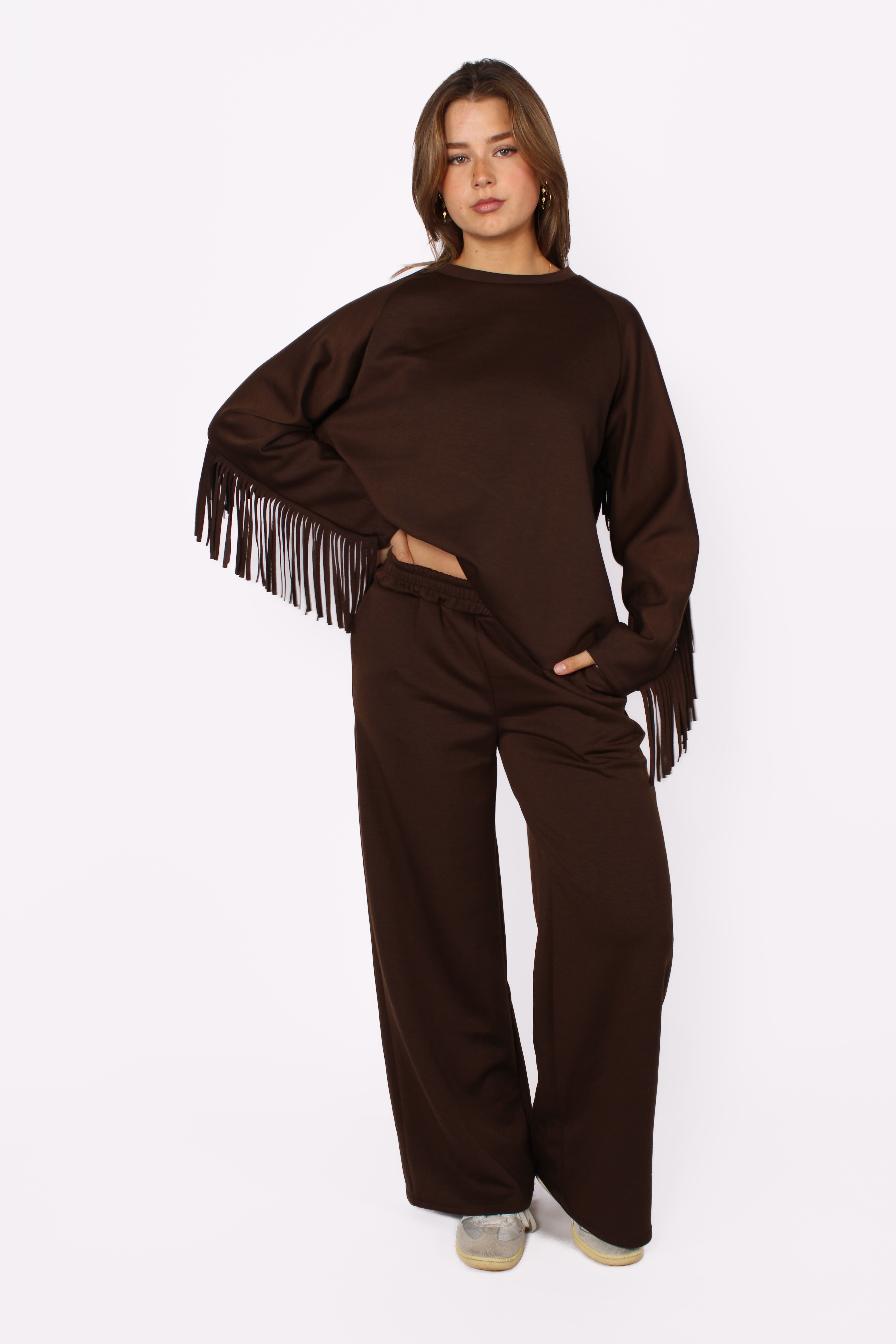 FRINGE CHILL SET - BROWN